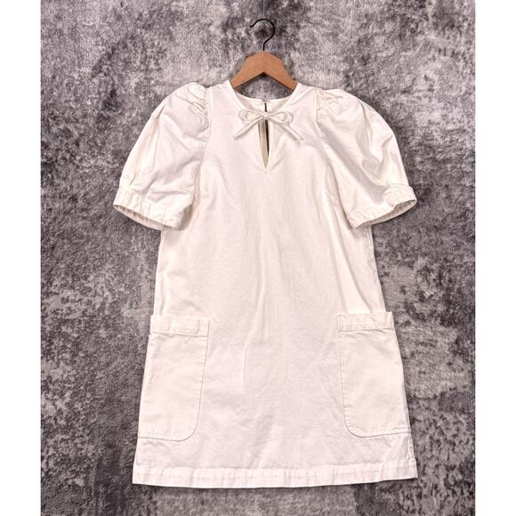 Citizens of Humanity Dress Medium Womens White Denim Puff Sleeve Mini - Picture 1 of 8